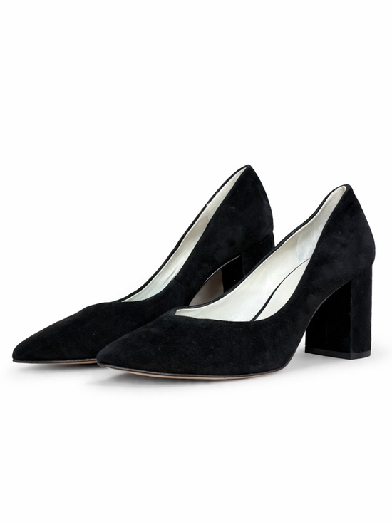 1. State Shoes - 1.State "Saffy" Black Suede Block Heel Pumps – Size 9 EUC